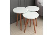 Sada stolků Mayne, š 35 x hl 35 x v 47, 49 a 51 cm, přírodní/bílá, 1 220 Kč